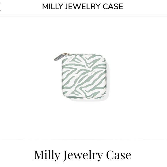 Milly Traveling Jewelry Case Blue & White Zebra Print NWT - Picture 6 of 14